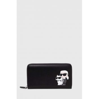 Karl Lagerfeld portofel de piele femei, culoarea negru