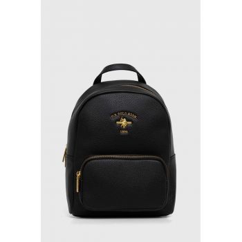 U.S. Polo Assn. rucsac femei, culoarea negru, mic, neted