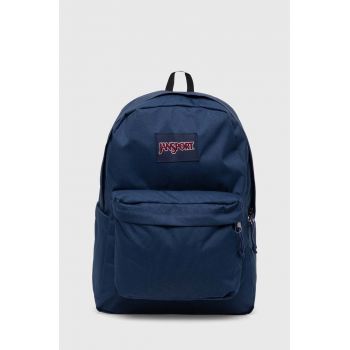 Jansport rucsac culoarea albastru marin, mare, neted ieftin