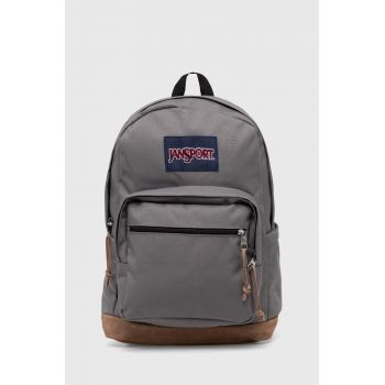 Jansport rucsac culoarea gri, mare, neted de firma original