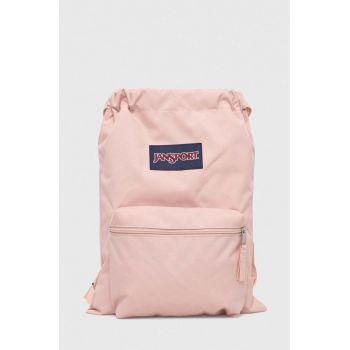 Jansport rucsac culoarea roz, cu imprimeu de firma original