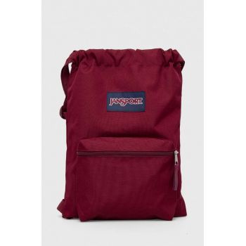 Jansport sac culoarea bordo, cu imprimeu ieftin