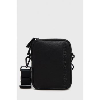 Karl Lagerfeld borseta de piele culoarea negru