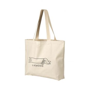 Liewood geanta de bumbac Big Totebag culoarea bej