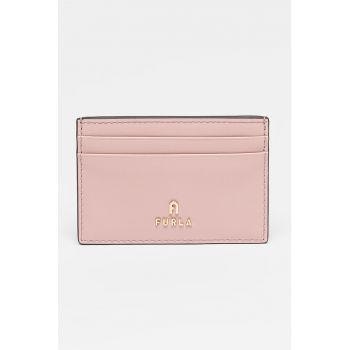 Portcart din piele cu logo Camelia