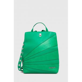 Desigual rucsac culoarea verde, mic, neted ieftin