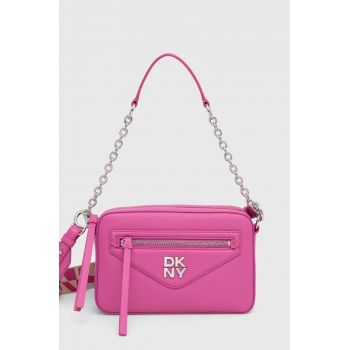 Dkny poseta de piele culoarea roz