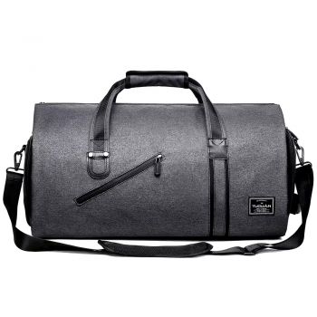 Geanta smart business pentru voiaj, Quasar & Co., compartiment special pentru transport costum si pantofi, poliester, 53 x 32 x 30 cm, gri inchis