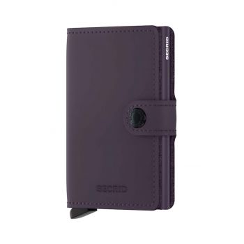 Secrid portofel de piele Miniwallet Matte Dark Purple culoarea violet
