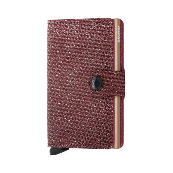 Secrid portofel de piele Miniwallet Sparkle Red culoarea rosu