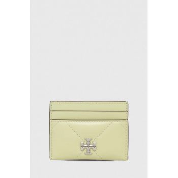 Tory Burch carcasa din piele culoarea verde