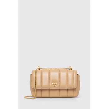 Tory Burch poseta de piele culoarea bej