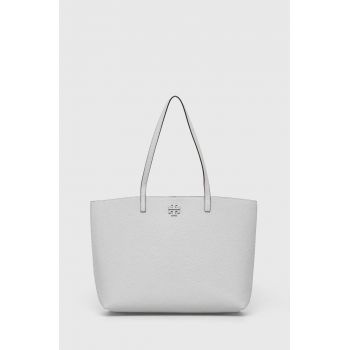 Tory Burch poseta de piele culoarea gri de firma originala