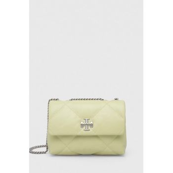 Tory Burch poseta de piele culoarea verde