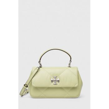 Tory Burch poseta de piele culoarea verde de firma originala