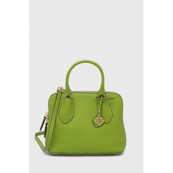 Tory Burch poseta de piele culoarea verde