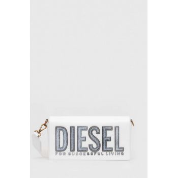 Diesel poseta de piele culoarea alb