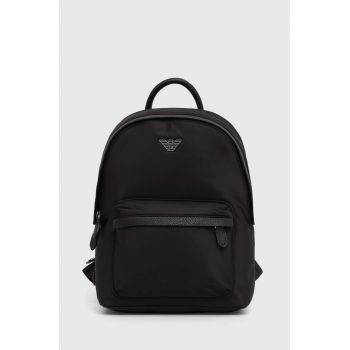 Emporio Armani rucsac femei, culoarea negru, mic, neted