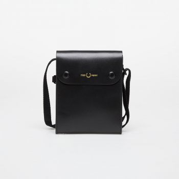 FRED PERRY Burnished Leather Pouch Black la reducere