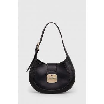 Furla poseta de piele culoarea negru