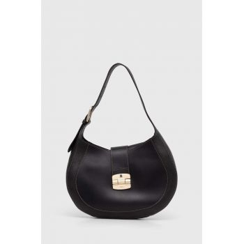 Furla poseta de piele culoarea negru