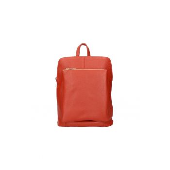 Rucsac de piele cu buzunar cu fermoar