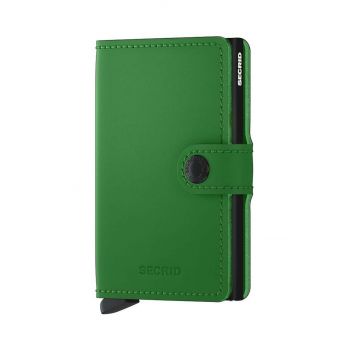 Secrid portofel de piele Miniwallet Matte Bright Green culoarea verde