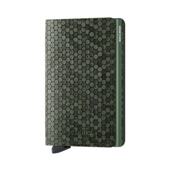 Secrid portofel de piele Slimwallet Hexagon Green culoarea verde