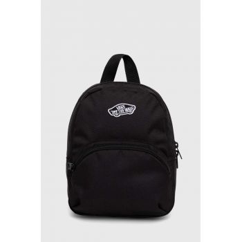 Vans ghiozdan culoarea negru, mic, neted