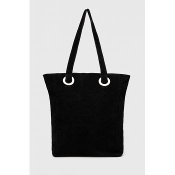 Answear Lab geanta de mana din piele intoarsa culoarea negru de firma originala