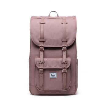 Herschel rucsac Little America culoarea roz, mare, neted ieftin