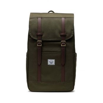 Herschel rucsac Retreat Backpack culoarea verde, mare, neted