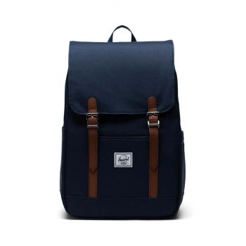 Herschel rucsac Retreat Small Backpack culoarea albastru marin, mare, neted