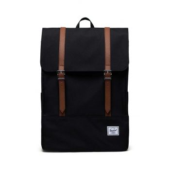 Herschel rucsac Survey Backpack culoarea negru, mare, neted