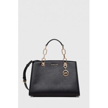 MICHAEL Michael Kors poseta de piele culoarea negru la reducere