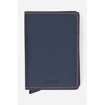 Secrid portofel culoarea albastru marin, Portfel Secrid Slimwallet Matte SM-Nightblue & Orange