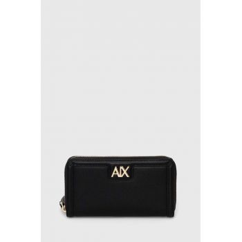 Armani Exchange portofel femei, culoarea negru