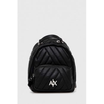 Armani Exchange rucsac femei, culoarea negru, mic, neted