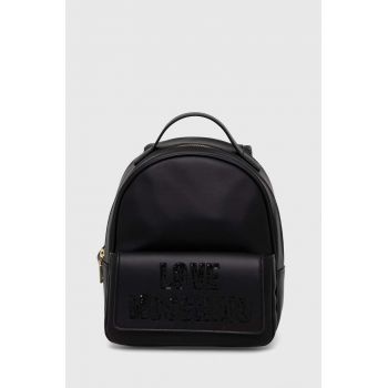 Love Moschino rucsac femei, culoarea negru, mic, cu imprimeu