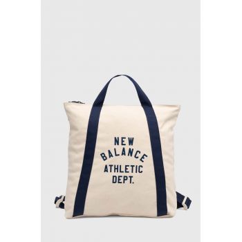 New Balance geanta de bumbac culoarea bej, LAB23111NNY de firma originala