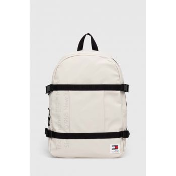 Tommy Jeans rucsac bărbați, culoarea bej, mare, uni AM0AM11961