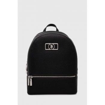 U.S. Polo Assn. rucsac femei, culoarea negru, mic, neted