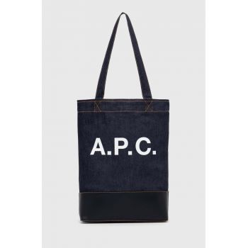 A.P.C. geanta tote axel culoarea albastru marin, CODDP-M61444