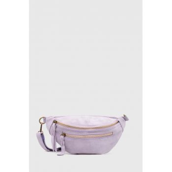 Answear Lab rinichi de piele intoarsa culoarea violet