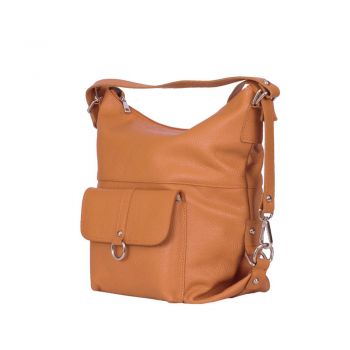 Geanta tip rucsac din piele Monty coniac