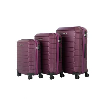 Set 3 trolere Ground CALANTHE - ABS - marime S+M+L - culoare rosu-purpuriu la reducere