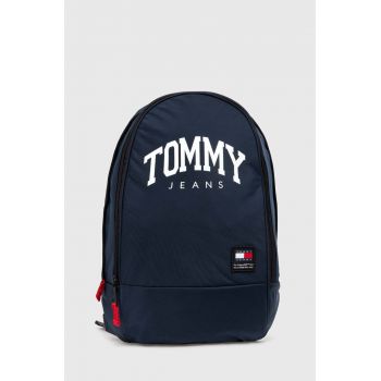 Tommy Jeans rucsac bărbați, culoarea bleumarin, mare, cu imprimeu AM0AM12129