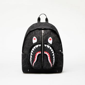 A BATHING APE Neon Camo Shark Day Pack Black