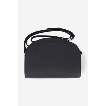 A.P.C. poșetă de piele Sac Demi-lune culoarea negru PXBJQ.F61048-BLACK