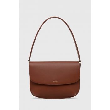 A.P.C. poseta de piele sac sarah shoulder culoarea maro, PXAWV-F61526 de firma originala